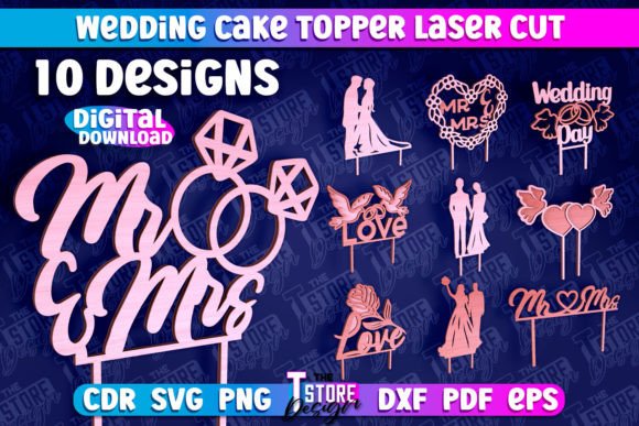 Laser Cut Wedding Cake Topper Design Files