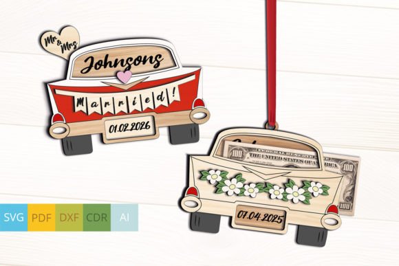 Laser Cut Wedding Car Money Holder