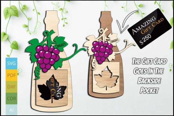 Grape Champagne Wedding Gift Card Holder
