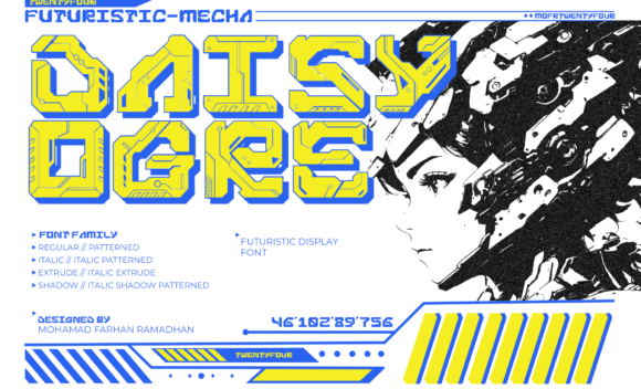 Daisyogre Futuristic Monospaced Typeface