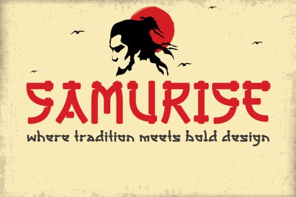 Samurise Japanese Stencil Display Font