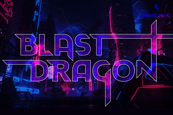 Blast Dragon Cyberpunk Display Font
