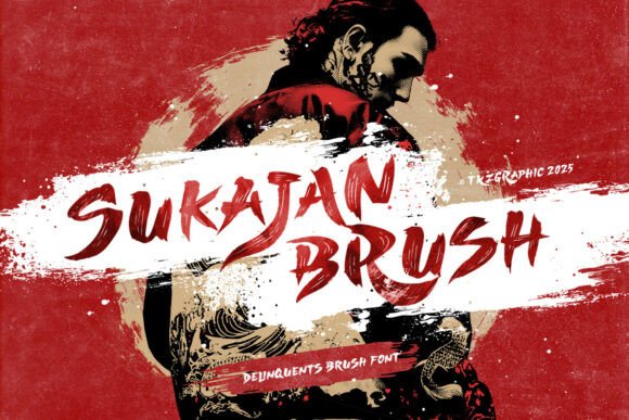 Sukajan Brush All-Caps Streetwear Font