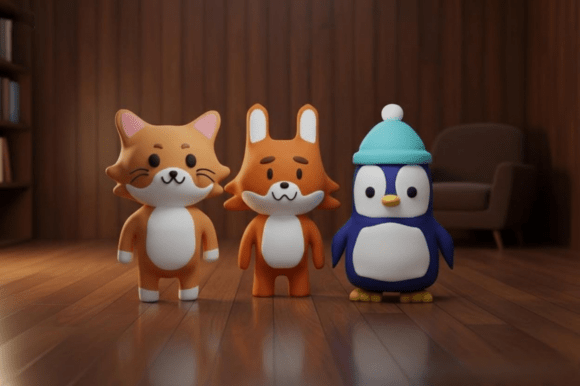 Charming Chibi 3D Animal Figurines
