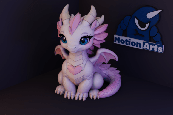 Charming Fluffy Dragon 3D Model