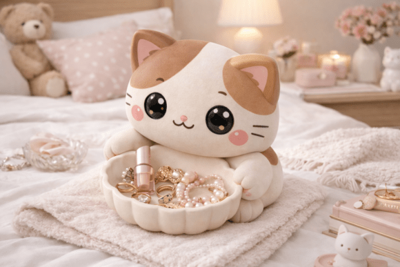 Kawaii Cat Jewelry Holder Bowl 3D Model