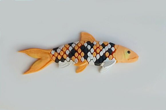 Elegant Articulated Flexi Koi Fish Model