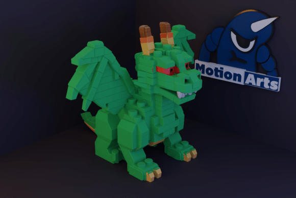 Block Style 3D Dragon Model
