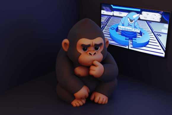 Thinking Gorilla 3D Cartoon Model