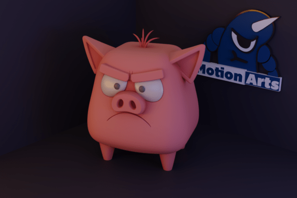 3D Printable Angry Cartoon Pig Model
