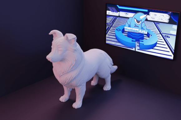 Realistic Border Collie 3D Model