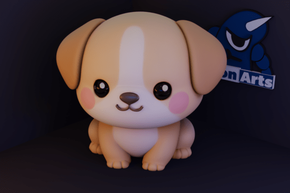 Charming 3D Printed Cartoon Puppy