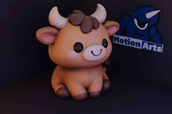 Adorable 3D Printed Cartoon Bull