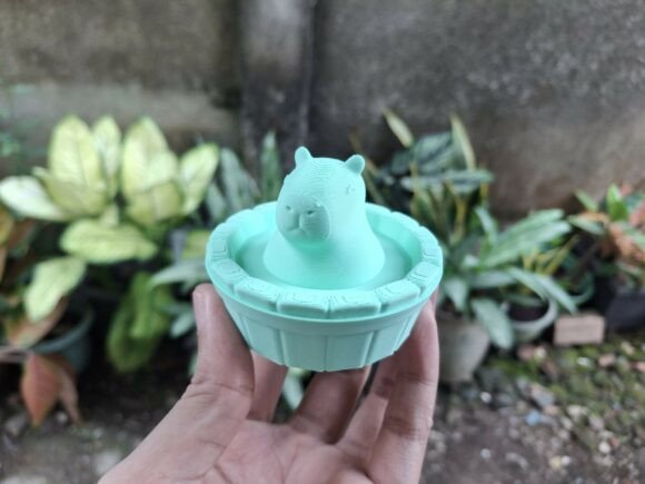 Capybara Relaxing in Tub 3D Print Model