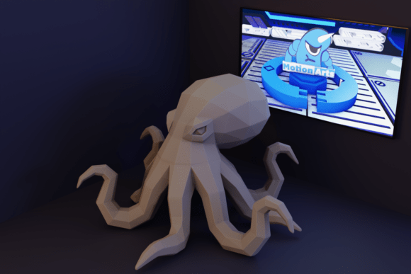 Charming Low Poly Cartoon Octopus Model