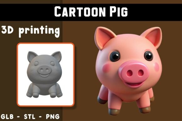 Enchanting Cartoon Pig 3D Model