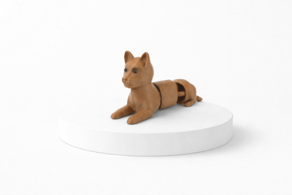 Articulated Flexi Cat Keychain 3D Model