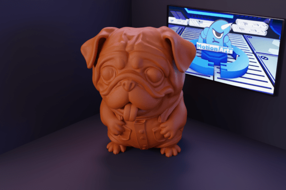 Charming 3D Pug Cartoon Model
