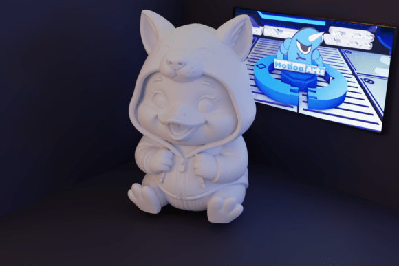 Charming Duckling with Cozy Hat 3D Model