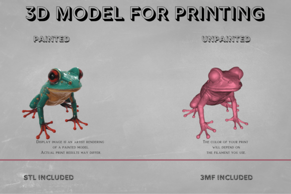 Realistic Tree Frog 3D Model STL & 3MF