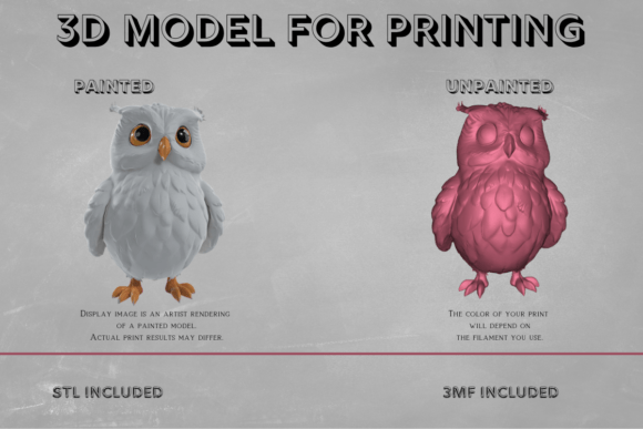 Realistic 3D Printed Owl with Detailed Feathers