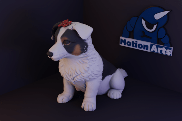 Adorable 3D Printable Puppy with Bow