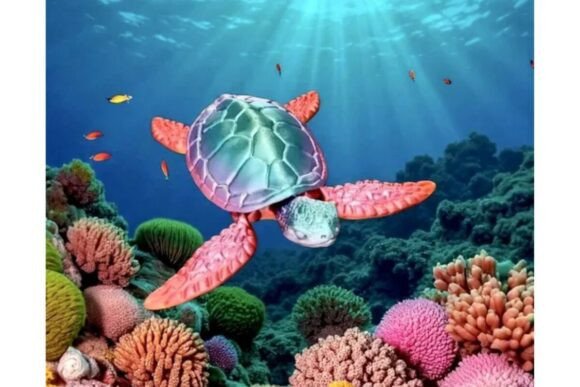 3D Printed Articulated Sea Turtle Sculpture