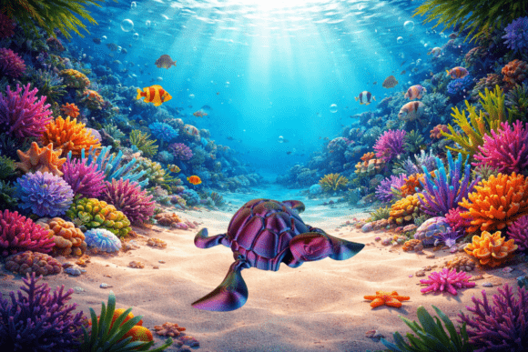 Articulated 3D Flexi Sea Turtle Model