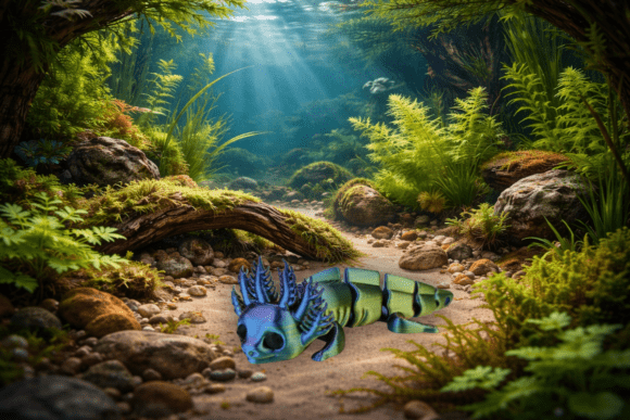 Articulated 3D Flexi Axolotl Model