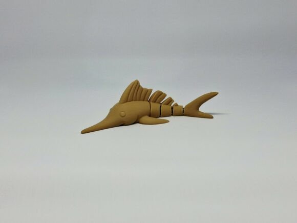 Flexible Stylized Marlin Fish 3D Model