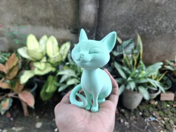 Stylized 3D Printable Cat Model
