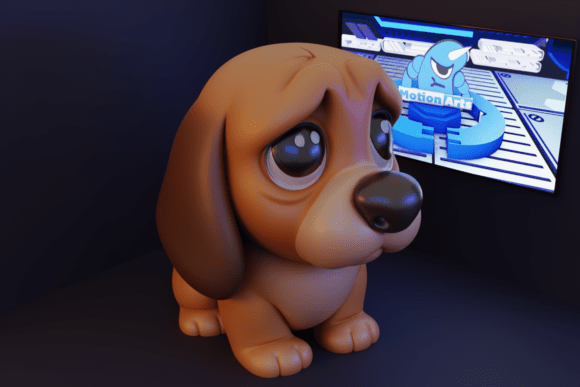Sad Puppy 3D Model Sculpture