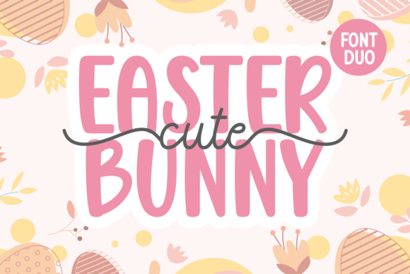 Cute Easter Bunny Duo Font