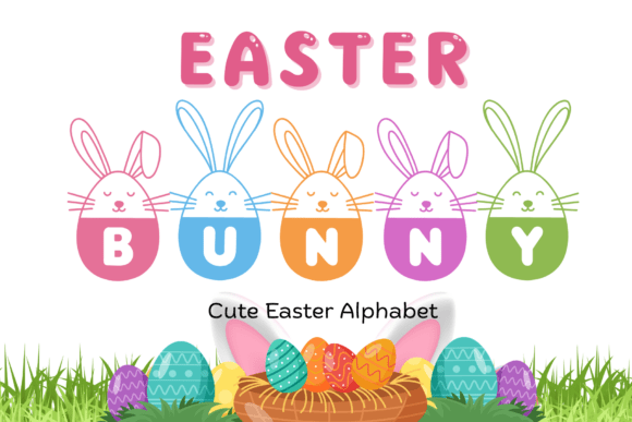 Easter Bunny Egg Monogram Alphabet Font