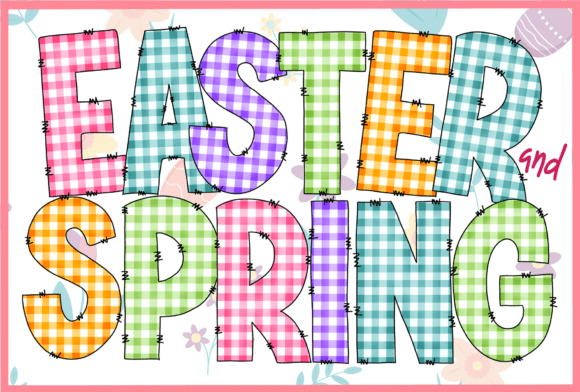 Easter & Spring Gingham Stitch Font
