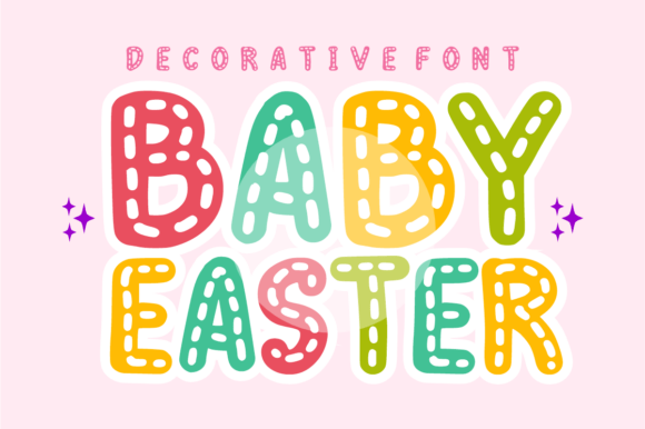 Baby Easter Stitched Bubble Decorative Font