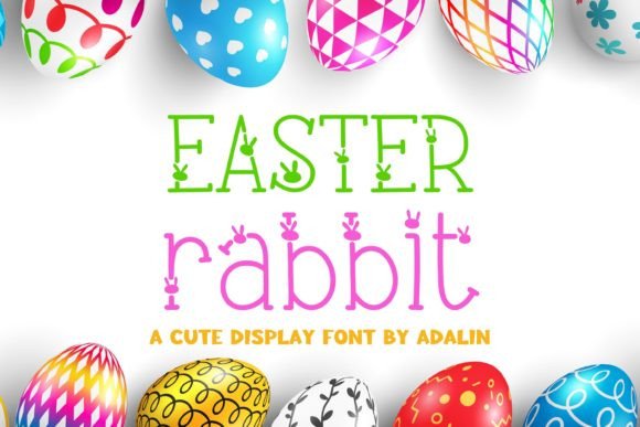 Easter Rabbit Bunny-Head Display Font