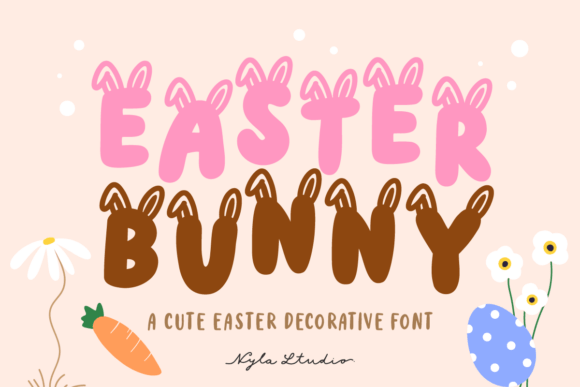 Easter Bunny Rabbit Ears Decorative Font