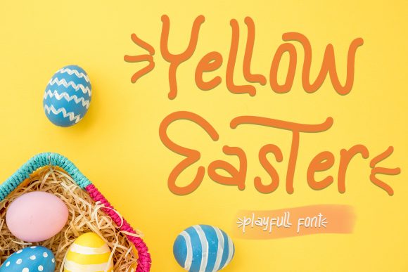 Yellow Easter Retro Organic Display Font