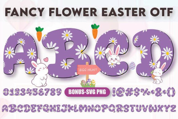 Fancy Flower Easter Floral Alphabet Font