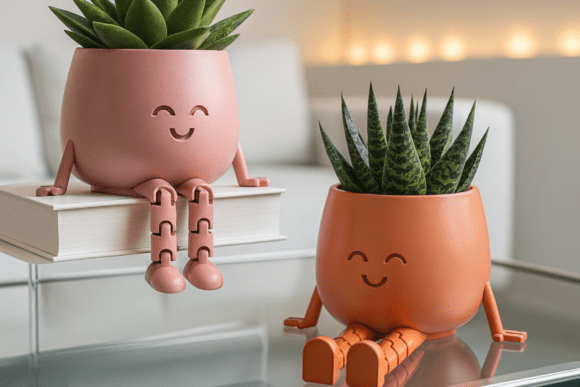 Flexible Legs Happy Face Planter