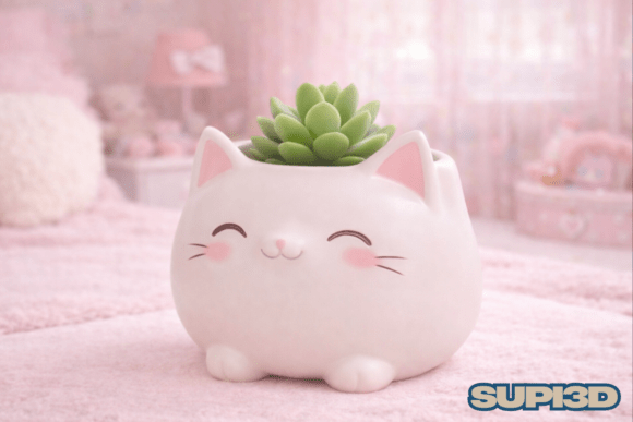 Kawaii 3D Cat Planter