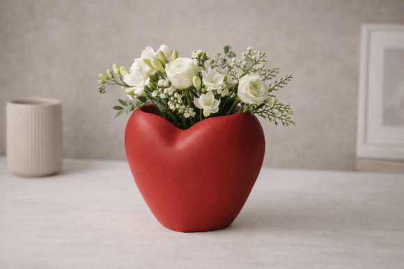 Modern Heart Shaped Vase 3D Model