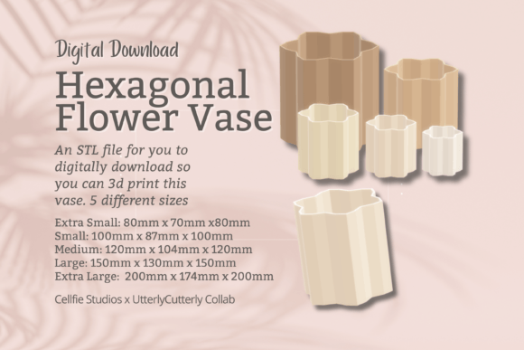 3D Hexagonal Vase STL File