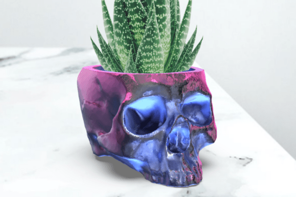3D Skull Planter Pot