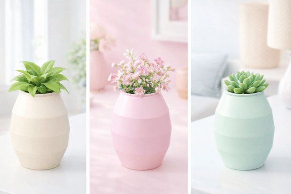 Ribbed Minimalist 3D-Printed Vase