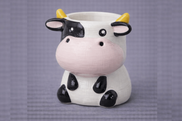 3D Printed Cow Planter Decor