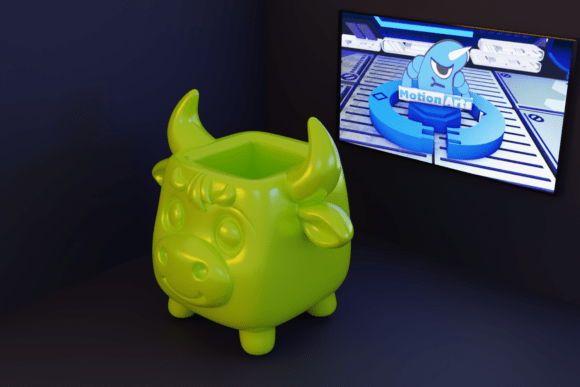 Charming Cow-Shaped 3D Plant Pot