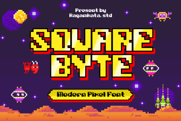 Square Byte Pixel Display Font