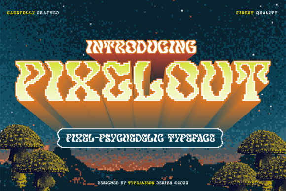 Pixelout Psychedelic Pixel Serif Display Font
